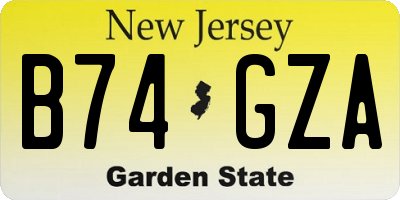 NJ license plate B74GZA