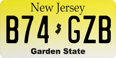 NJ license plate B74GZB