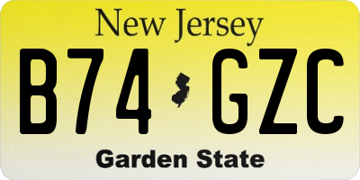 NJ license plate B74GZC