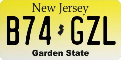 NJ license plate B74GZL