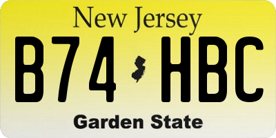 NJ license plate B74HBC