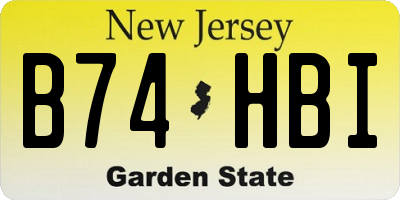NJ license plate B74HBI
