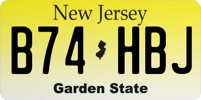 NJ license plate B74HBJ