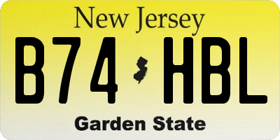 NJ license plate B74HBL