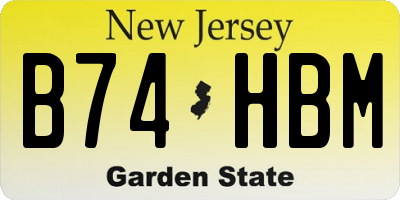 NJ license plate B74HBM