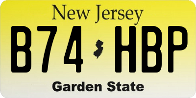 NJ license plate B74HBP
