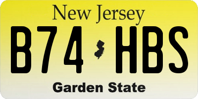 NJ license plate B74HBS