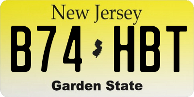 NJ license plate B74HBT