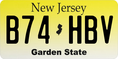 NJ license plate B74HBV