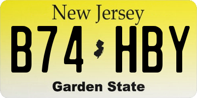 NJ license plate B74HBY