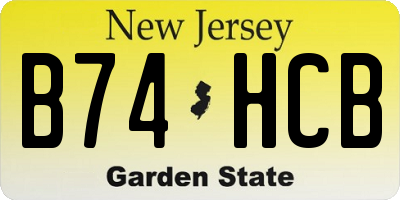 NJ license plate B74HCB