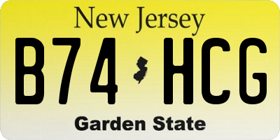 NJ license plate B74HCG