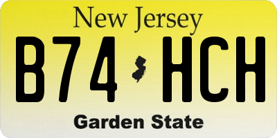 NJ license plate B74HCH