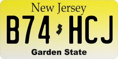 NJ license plate B74HCJ