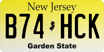 NJ license plate B74HCK