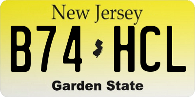 NJ license plate B74HCL