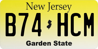 NJ license plate B74HCM