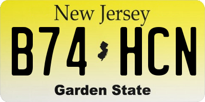 NJ license plate B74HCN