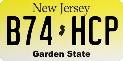 NJ license plate B74HCP