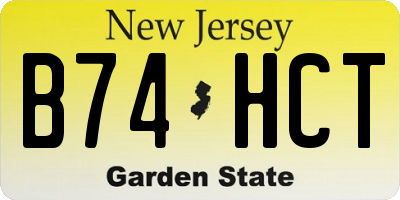NJ license plate B74HCT