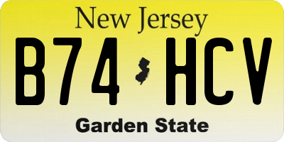 NJ license plate B74HCV