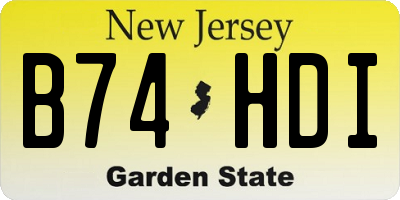 NJ license plate B74HDI