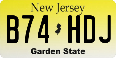 NJ license plate B74HDJ