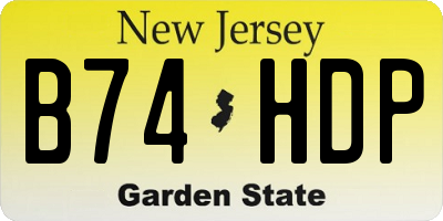NJ license plate B74HDP