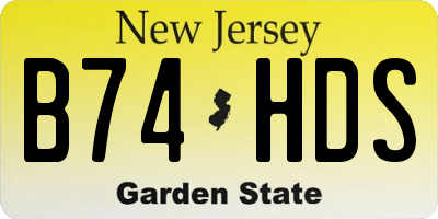 NJ license plate B74HDS