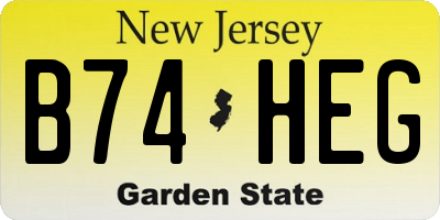NJ license plate B74HEG