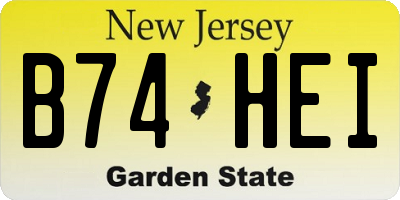 NJ license plate B74HEI