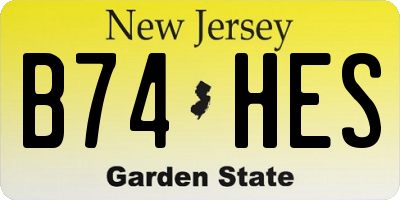 NJ license plate B74HES