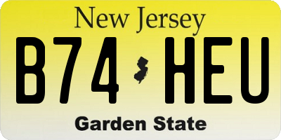 NJ license plate B74HEU