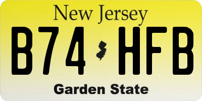 NJ license plate B74HFB