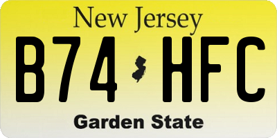 NJ license plate B74HFC