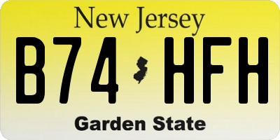 NJ license plate B74HFH