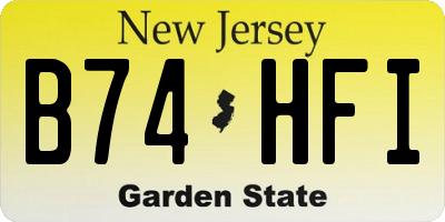 NJ license plate B74HFI