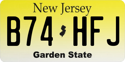 NJ license plate B74HFJ