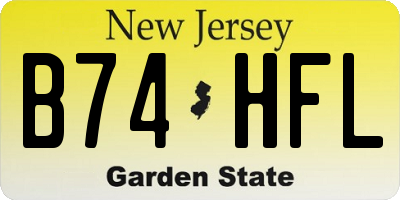 NJ license plate B74HFL