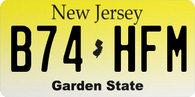 NJ license plate B74HFM