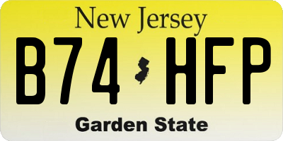 NJ license plate B74HFP