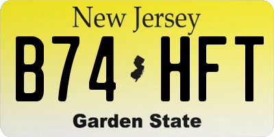 NJ license plate B74HFT