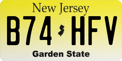 NJ license plate B74HFV