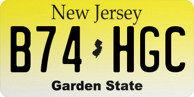 NJ license plate B74HGC