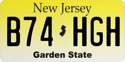 NJ license plate B74HGH