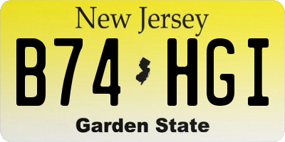 NJ license plate B74HGI