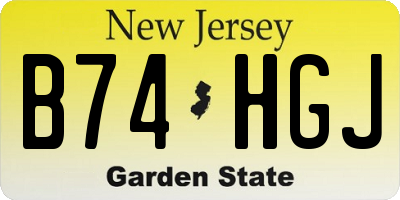 NJ license plate B74HGJ
