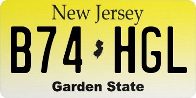 NJ license plate B74HGL