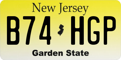 NJ license plate B74HGP