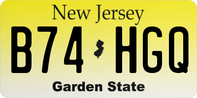 NJ license plate B74HGQ